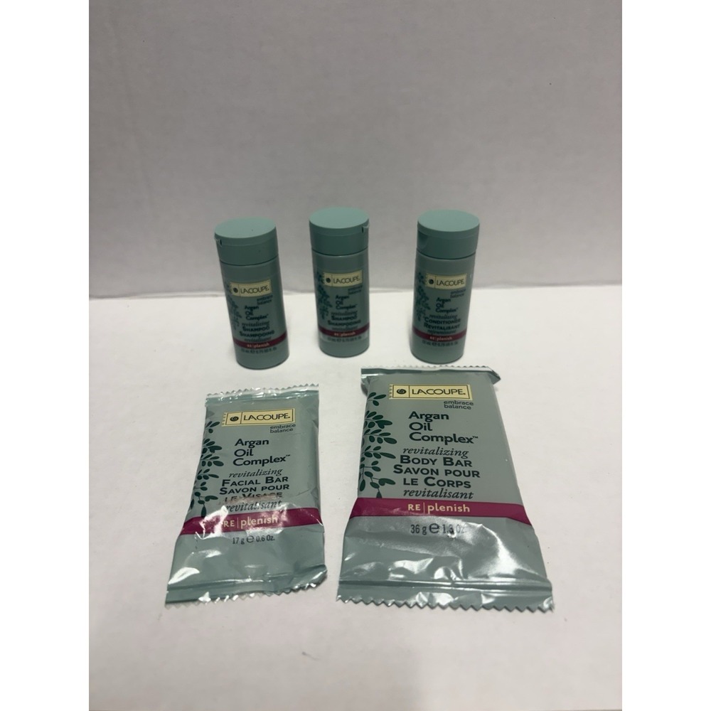 LaCoupe Argan Oil‎ Complex Revitalizing Shampoo Conditioner Soap Travel Set of 5